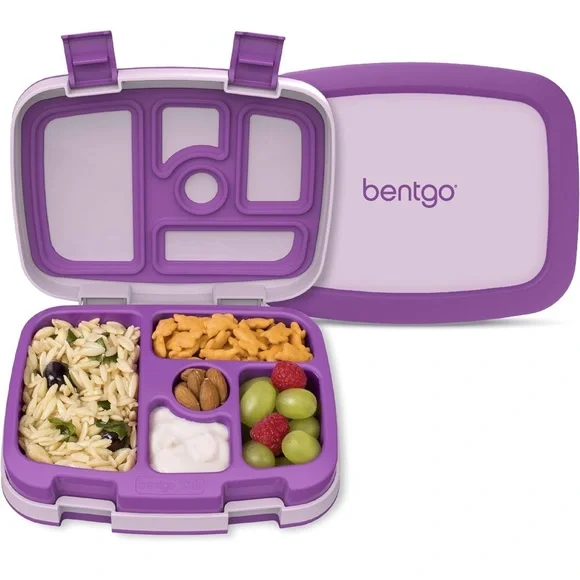 New Bentgo Kids Lunch Box 5 Compartments Leak Proof Bento Style Purple - Picture 3 of 6